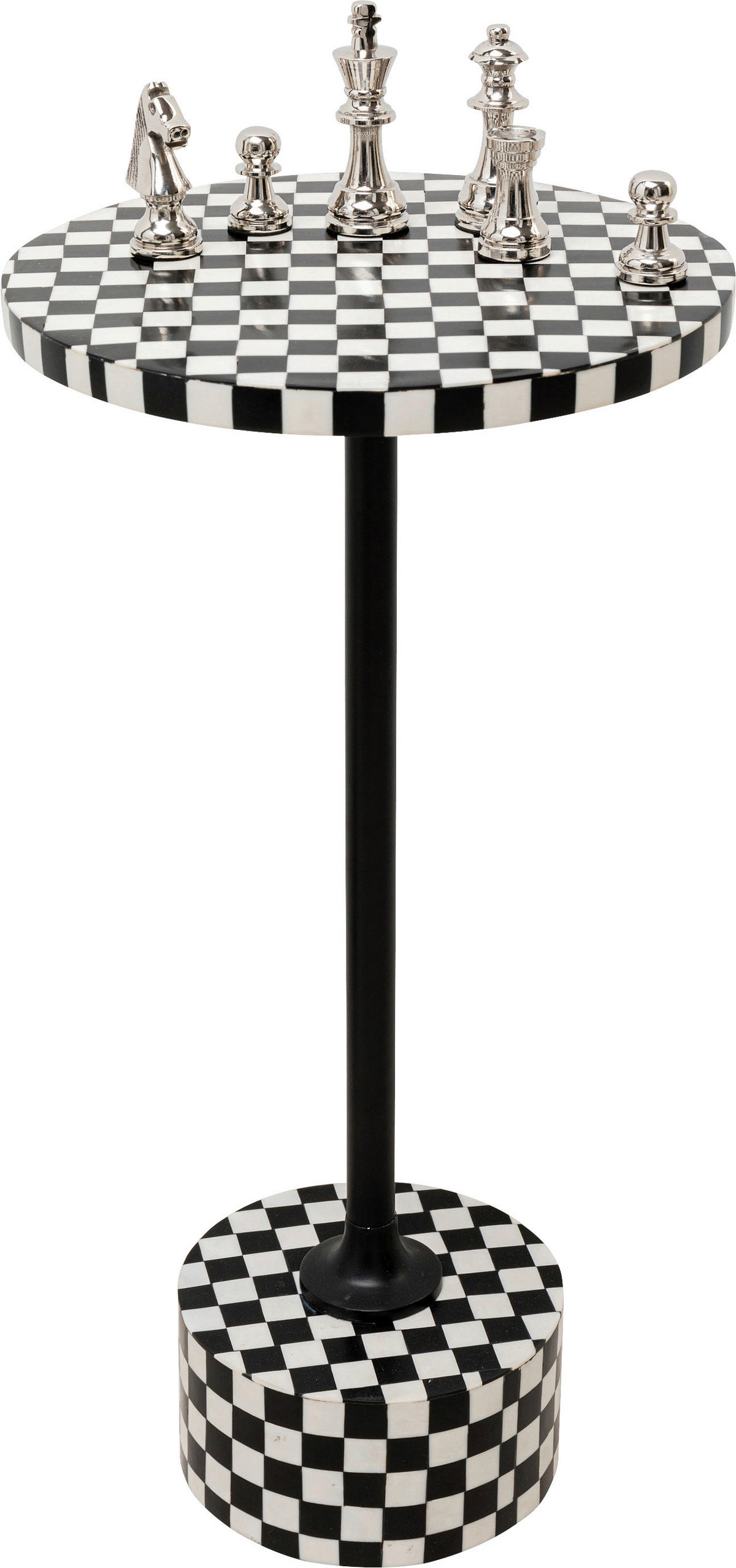 BEISTELLTISCH 25/25/50 cm Schwarz, Weiß rund  - Schwarz/Weiß, Design, Holzwerkstoff/Kunststoff (25/25/50cm) - Kare-Design