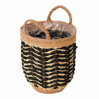 ČREPNÍK prírodné materiály, 20/20/29 cm - čierna/prírodná farba, Basics, prírodné materiály (20/20/29cm)