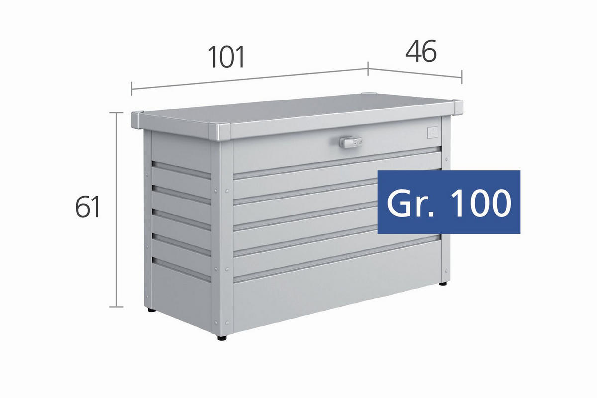 KISSENBOX - Silberfarben, Basics, Metall (101/61/46cm) - Biohort