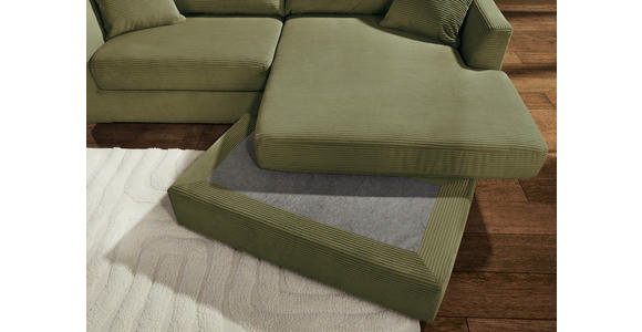 ECKSOFA Dunkelgrün Cord Zierkissen, Rückenkissen, Rücken echt  - Dunkelgrün/Schwarz, KONVENTIONELL, Kunststoff/Textil (234/170cm) - Carryhome