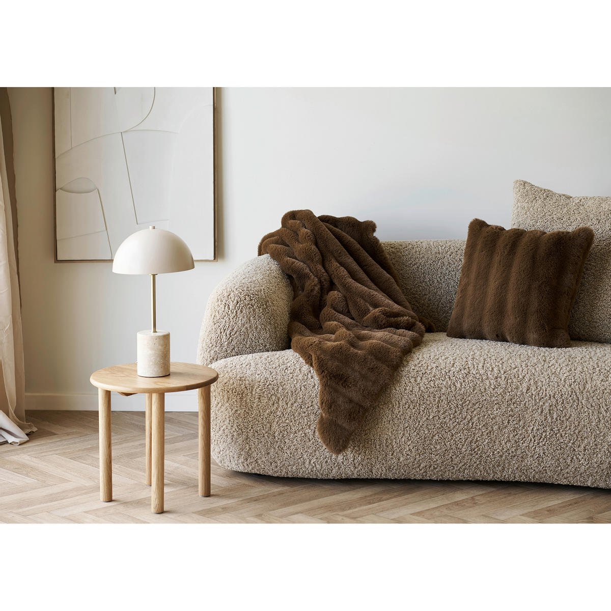 BEISTELLTISCH 40/40/40 cm Jena Eiche massiv Eichefarben rund  - Eichefarben, Basics, Holz (40/40/40cm)