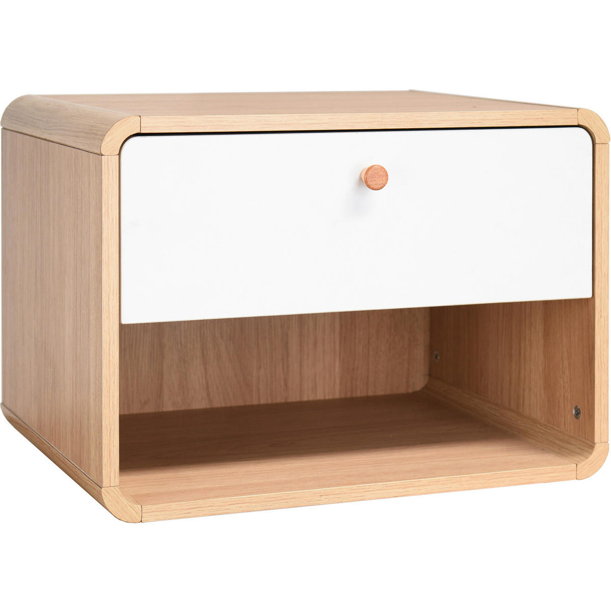 NACHTTISCH 51/39/37 cm  - Eichefarben/Weiß, Design, Holz/Holzwerkstoff (51/39/37cm) - MID.YOU