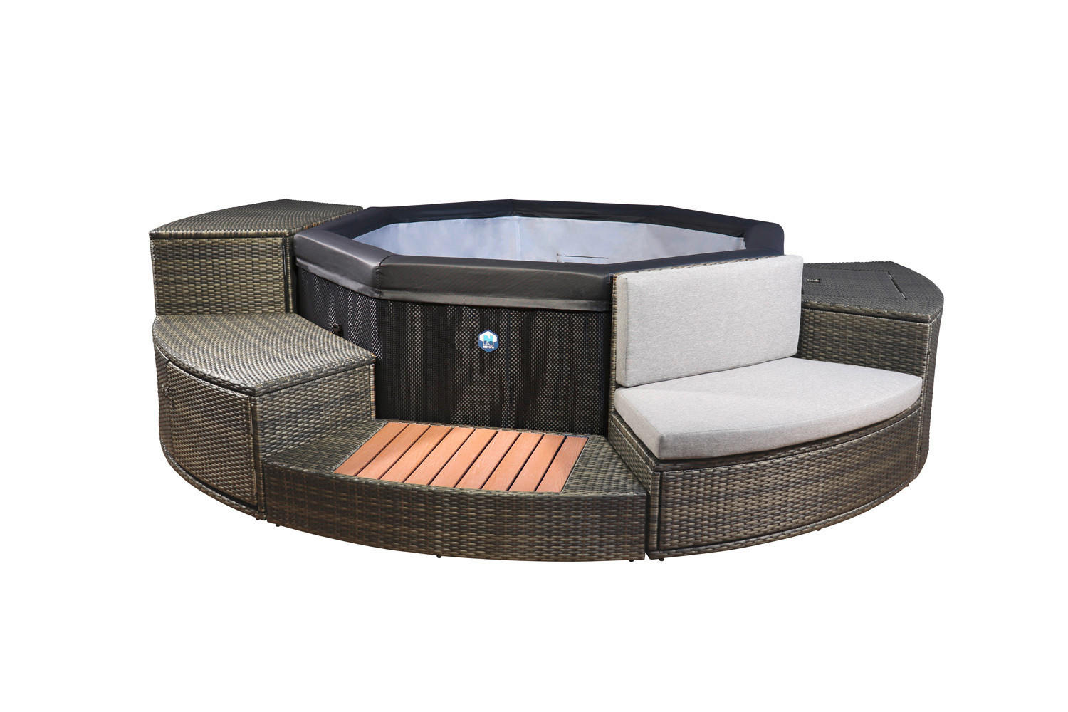 WHIRLPOOL NETSPA OCTOPUS 290/73 cm - Schwarz, Basics, Leder/Kunststoff (290/73cm) - Atrigo