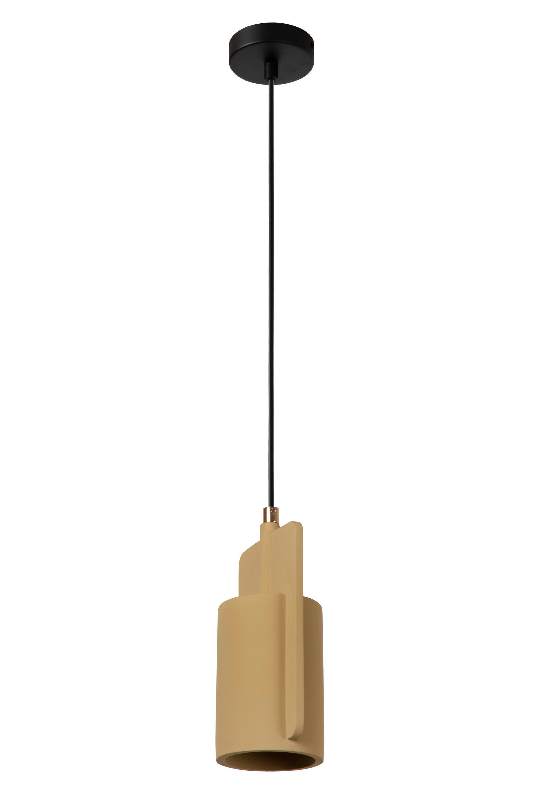PENDELLEUCHTE Ninja 15.5/11.5/120 cm  - Gelb/Schwarz, Design, Stein (15.5/11.5/120cm) - Lucide