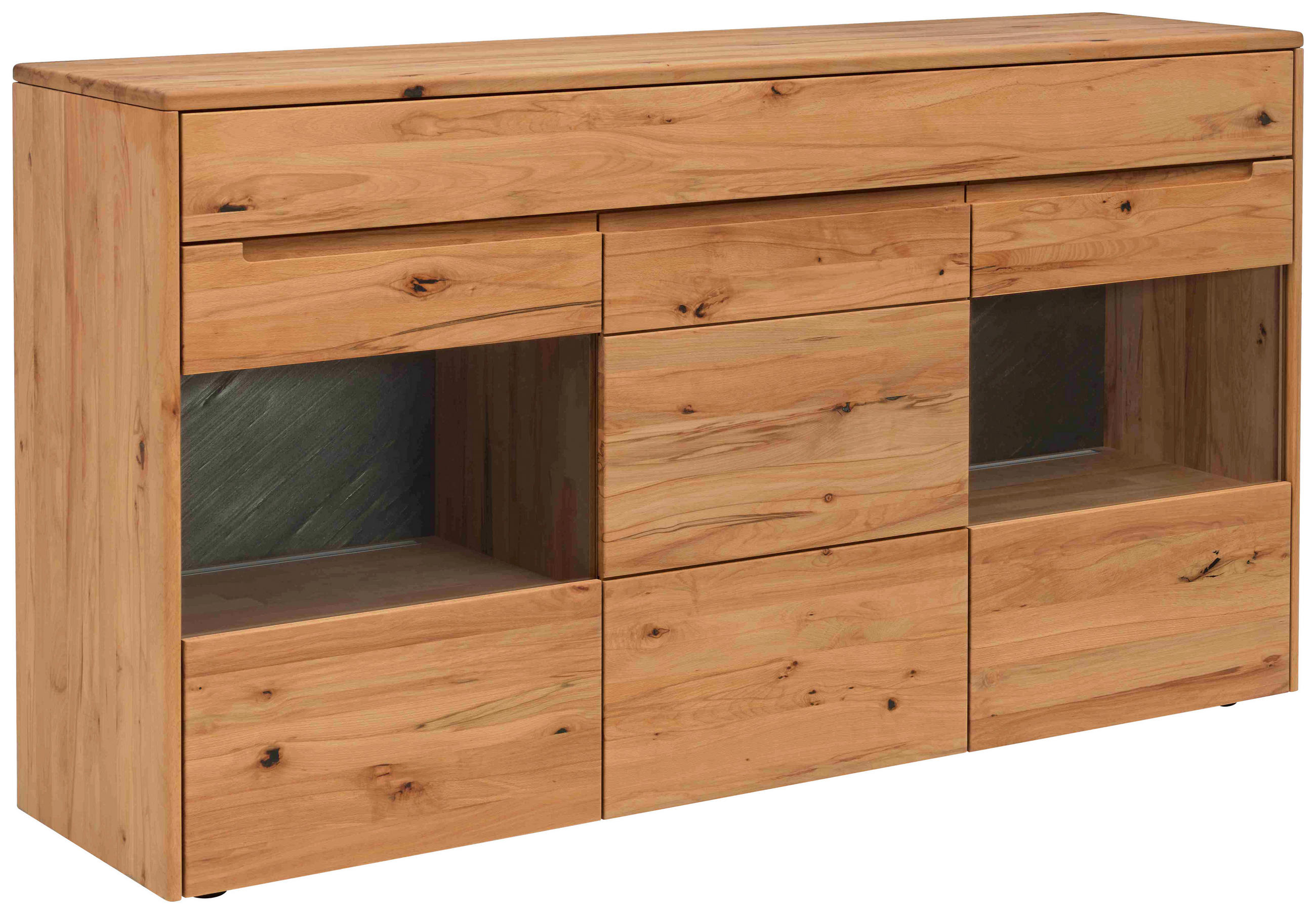 SIDEBOARD Buchefarben  184,4/101/47,1 cm  - Buchefarben, Natur, Glas/Holz (184,4/101/47,1cm) - Valdera