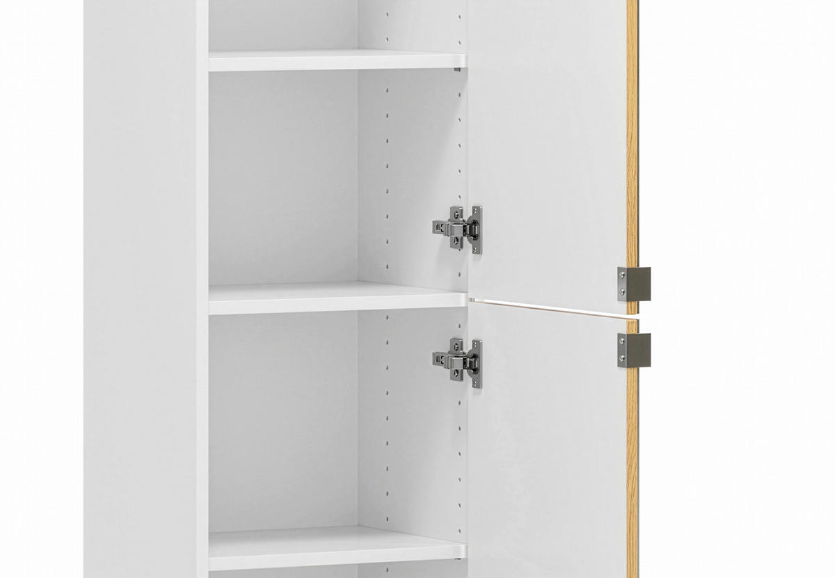 SPIEGELSCHRANK 40/180/35 cm  - Wildeiche/Edelstahlfarben, Trend, Holzwerkstoff/Metall (40/180/35cm) - Held