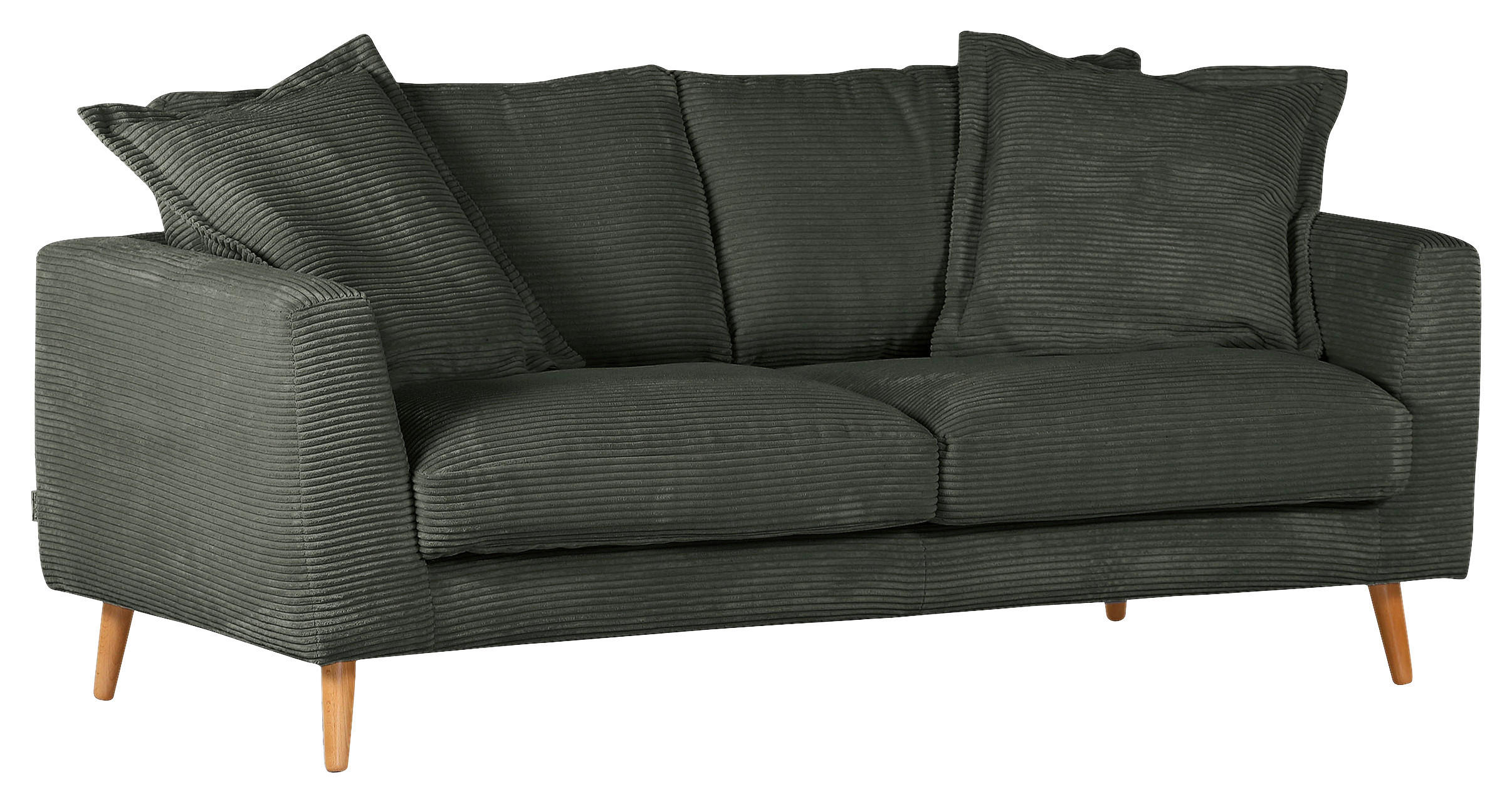 2,5-SITS SOFFA i manchester mörkgrön - mörkgrön/naturfärgad, Romantik / Lanthus, trä/textil (195/69/100cm) - Livetastic