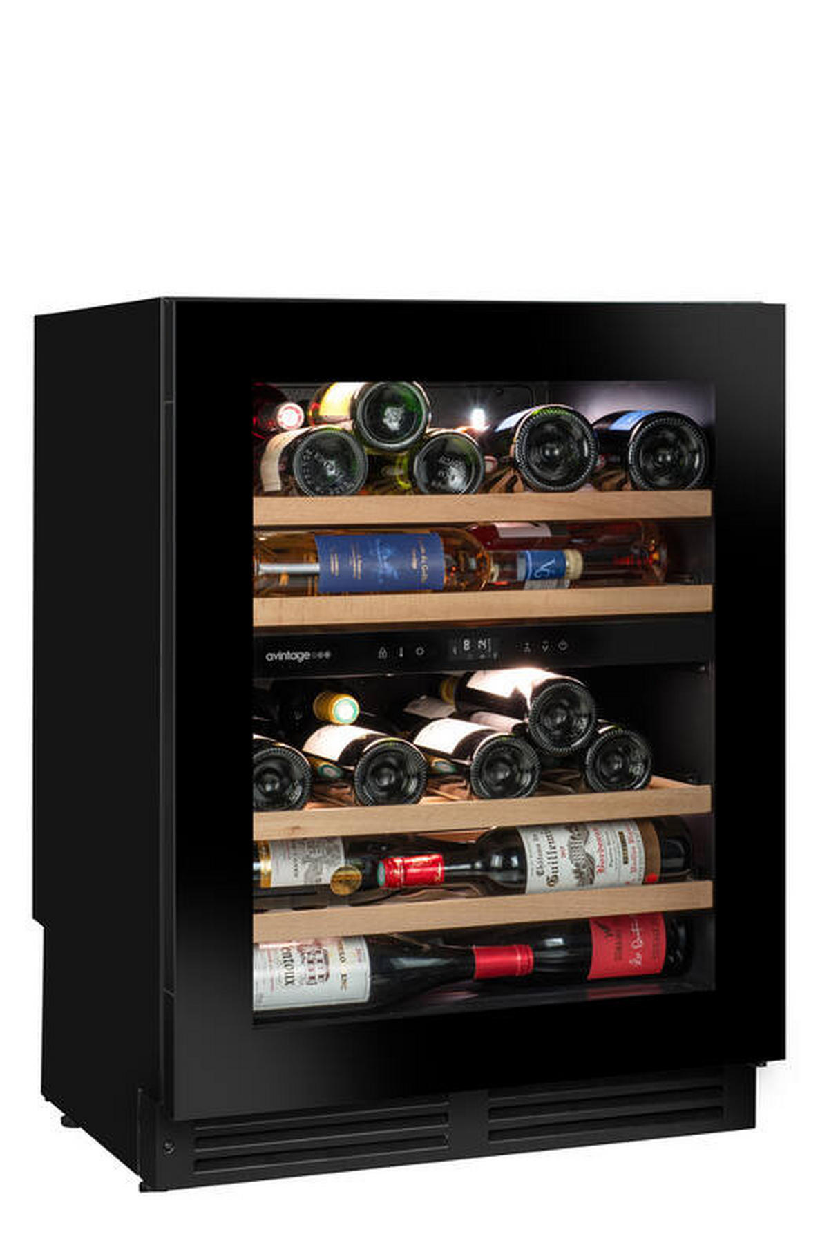 WEINKÜHLSCHRANK AVU50PLATINUM  - Schwarz, Basics, Glas/Holz (59,5/81,7/57,0cm)