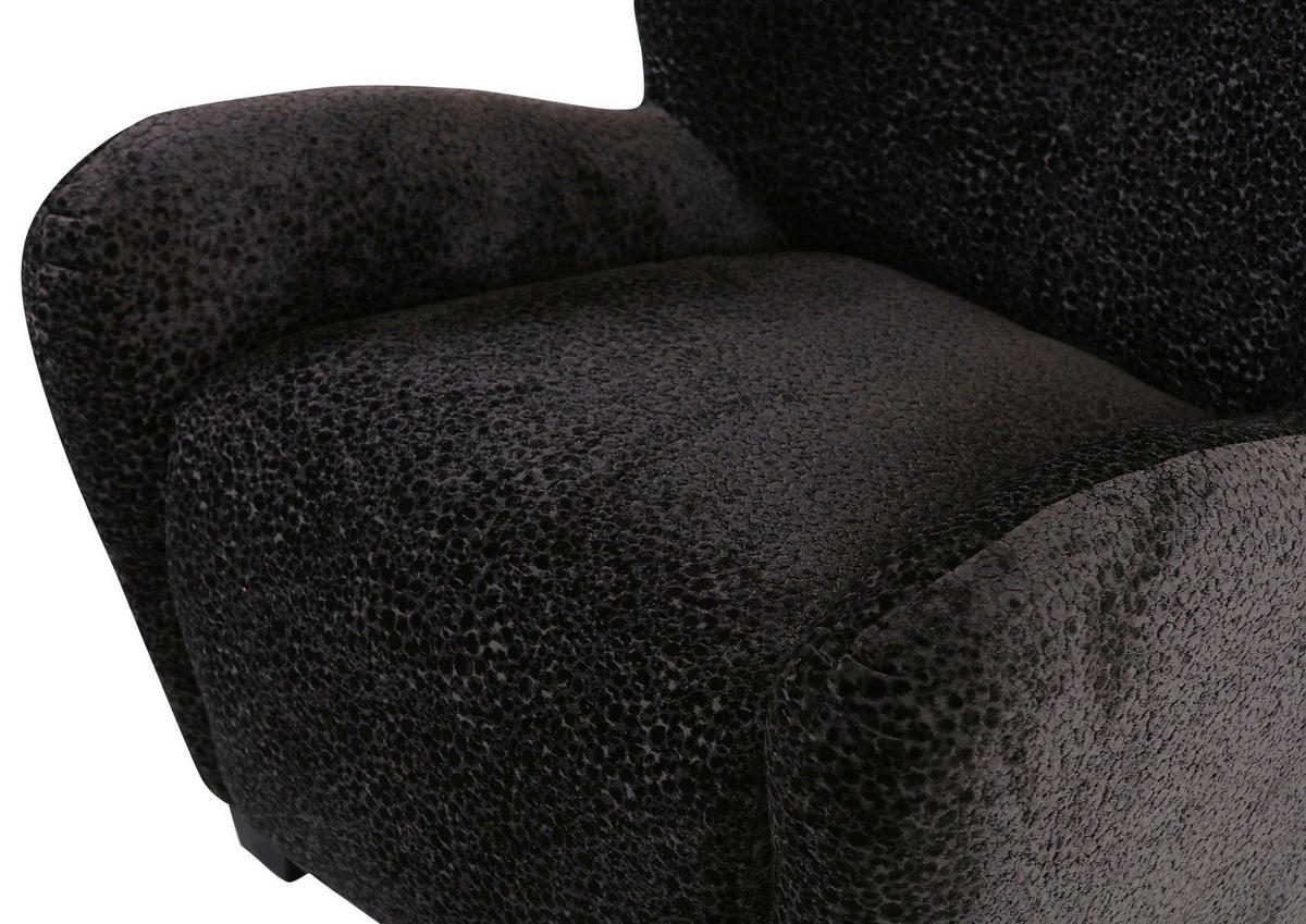 SESSEL in Plüsch Anthrazit  - Anthrazit/Schwarz, Design, Textil (90/93/92cm) - Livetastic