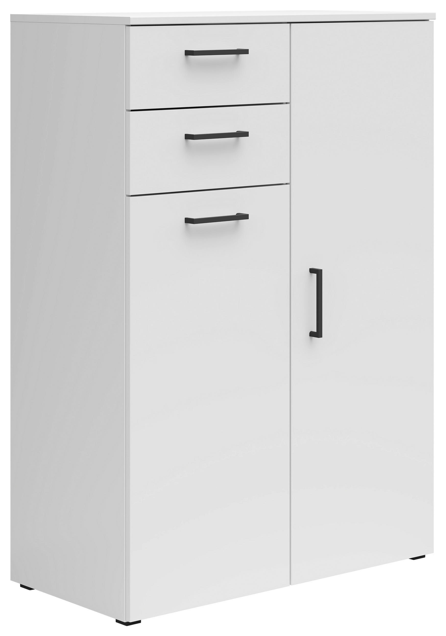 KOMODA, biela, 80/115/40 cm - čierna/biela, Modern, kompozitné drevo/plast (80/115/40cm) - Carryhome