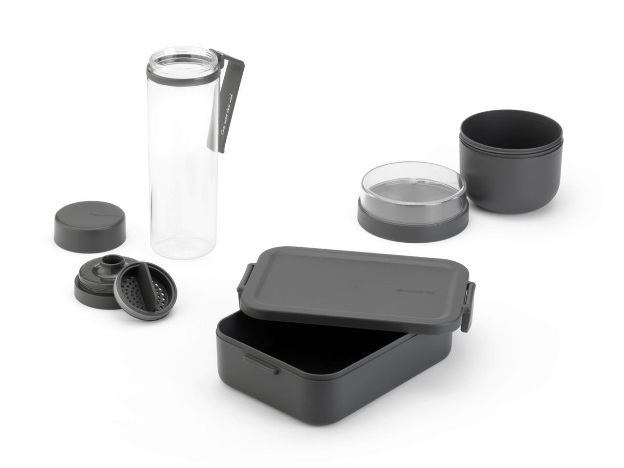 PAUSENSET  - Dunkelgrau/Transparent, Basics, Kunststoff (38/22.2/14cm) - Brabantia