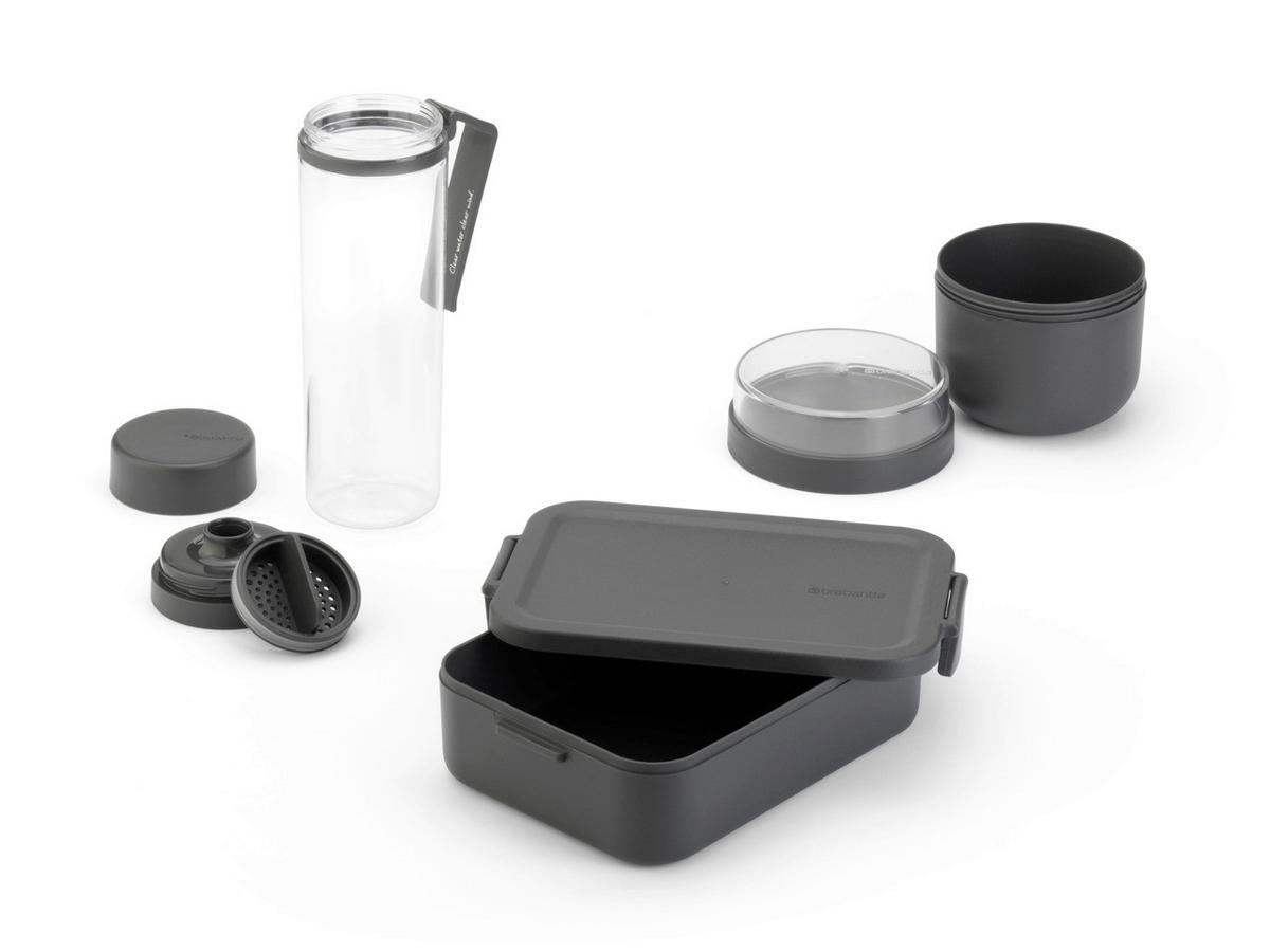 PAUSENSET - Dunkelgrau/Transparent, Basics, Kunststoff (38/22.2/14cm) - Brabantia