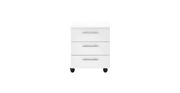 ROLLCONTAINER Weiß  - Silberfarben/Weiß, MODERN, Holzwerkstoff/Kunststoff (40/56/39cm) - Carryhome