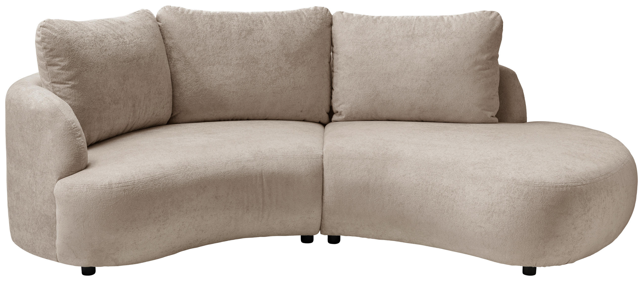 ECKSOFA Taupe Mikrofaser  - Taupe/Schwarz, MODERN, Kunststoff/Textil (139/250cm) - Livetastic