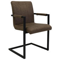 SADA STOLIČIEK S PODRÚČKAMI 2 kus - sivohnedá/čierna, Konventionell, kov/textil (54/85/61cm) - MID.YOU
