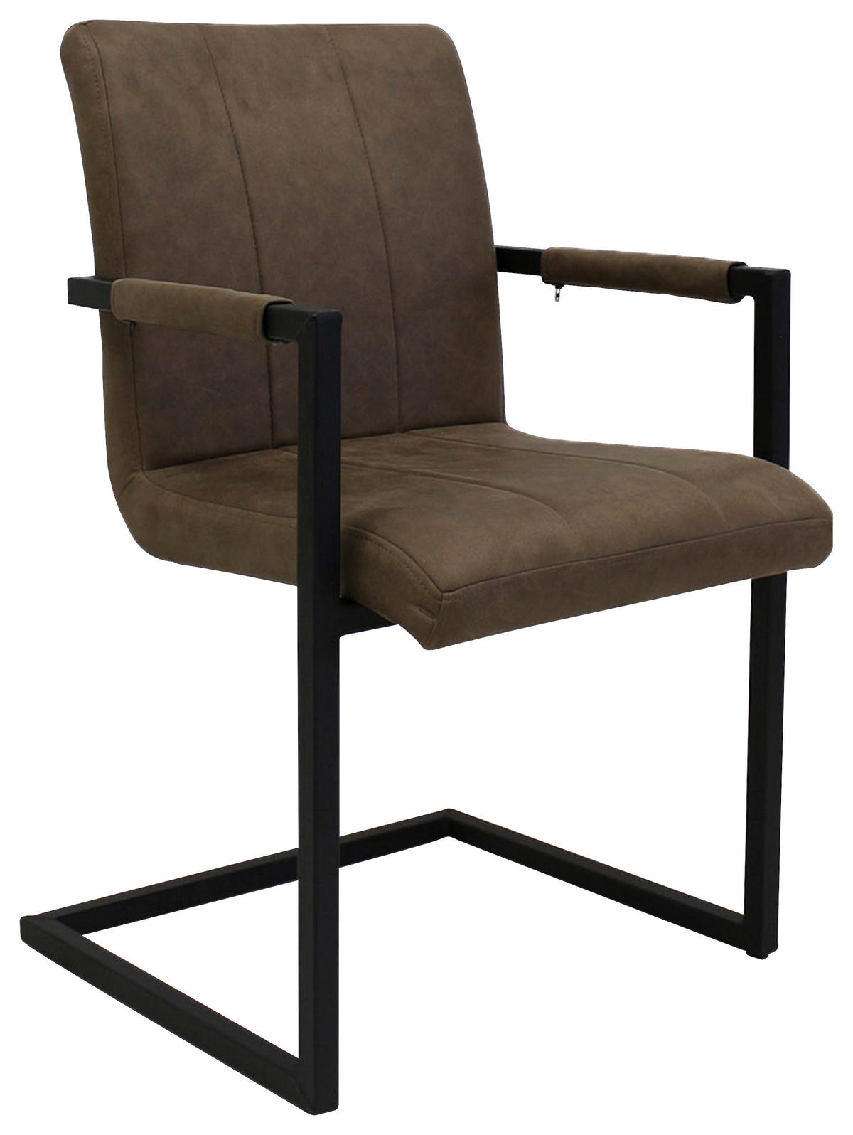 SADA STOLIČIEK S PODRÚČKAMI 2 kus - sivohnedá/čierna, Konventionell, kov/textil (54/85/61cm) - MID.YOU