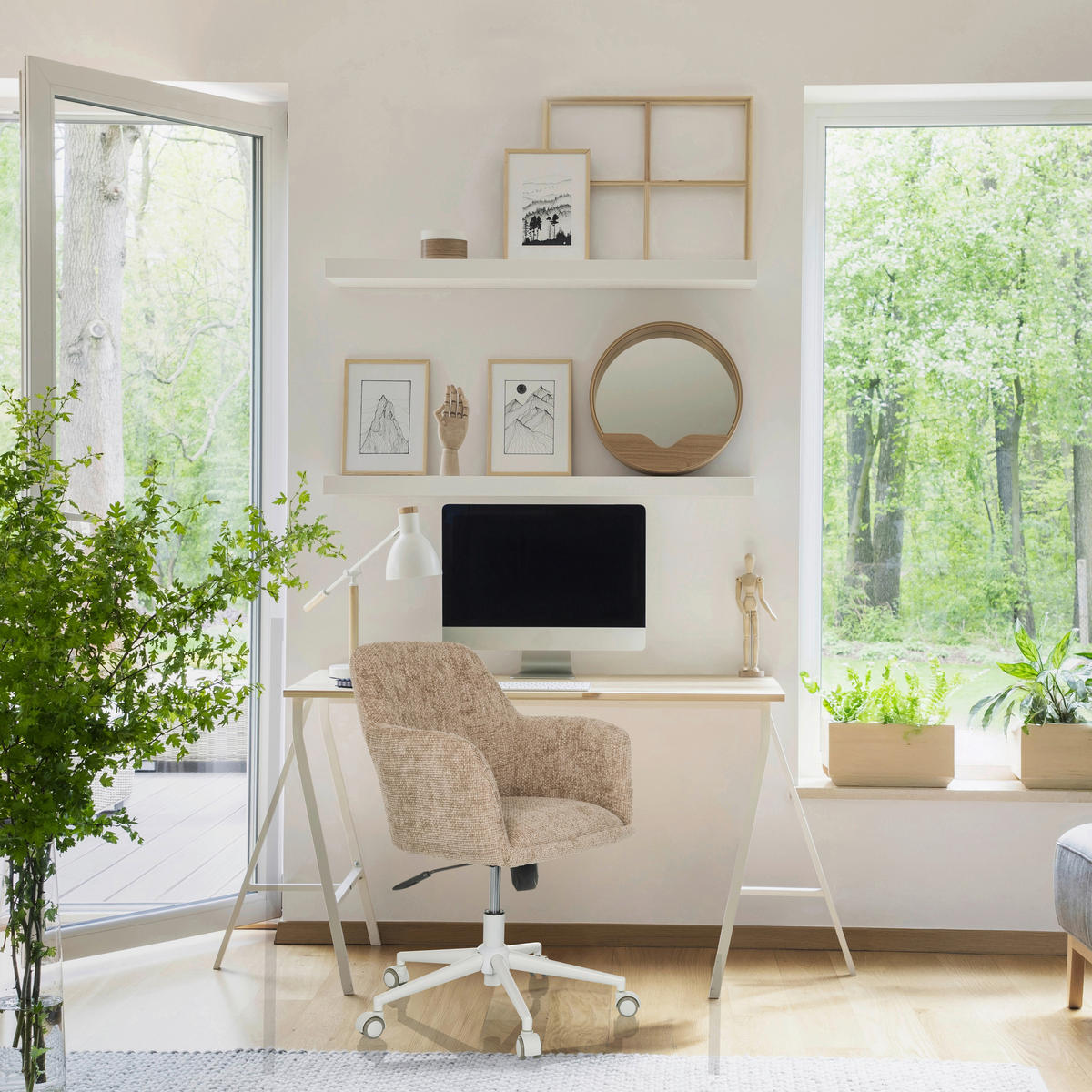 DREHSTUHL Beige  - Beige/Weiß, MODERN, Kunststoff/Textil (58/78/60cm) - MID.YOU