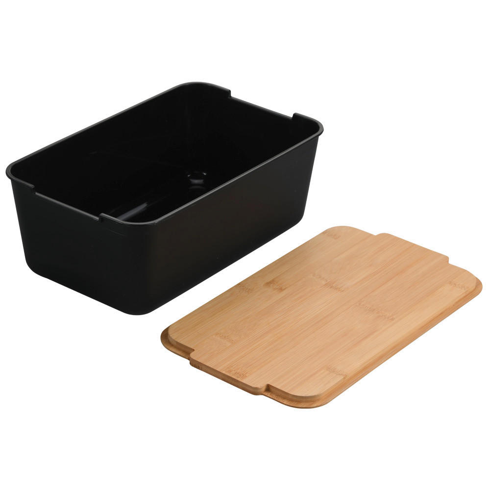 BROTBOX - Schwarz/Naturfarben, Basics, Naturmaterialien/Kunststoff (30.5/18.5/12cm) - Kesper