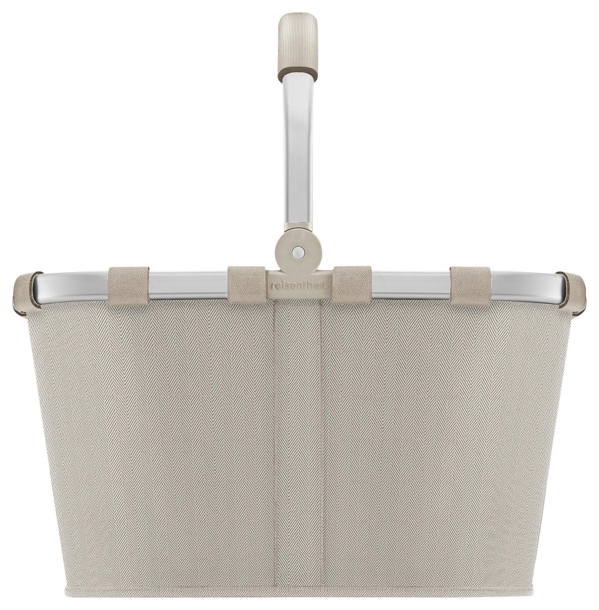 EINKAUFSKORB Herringbone Sand 22 L  - Beige/Schwarz, Basics, Kunststoff/Textil (49/29/28cm) - Reisenthel