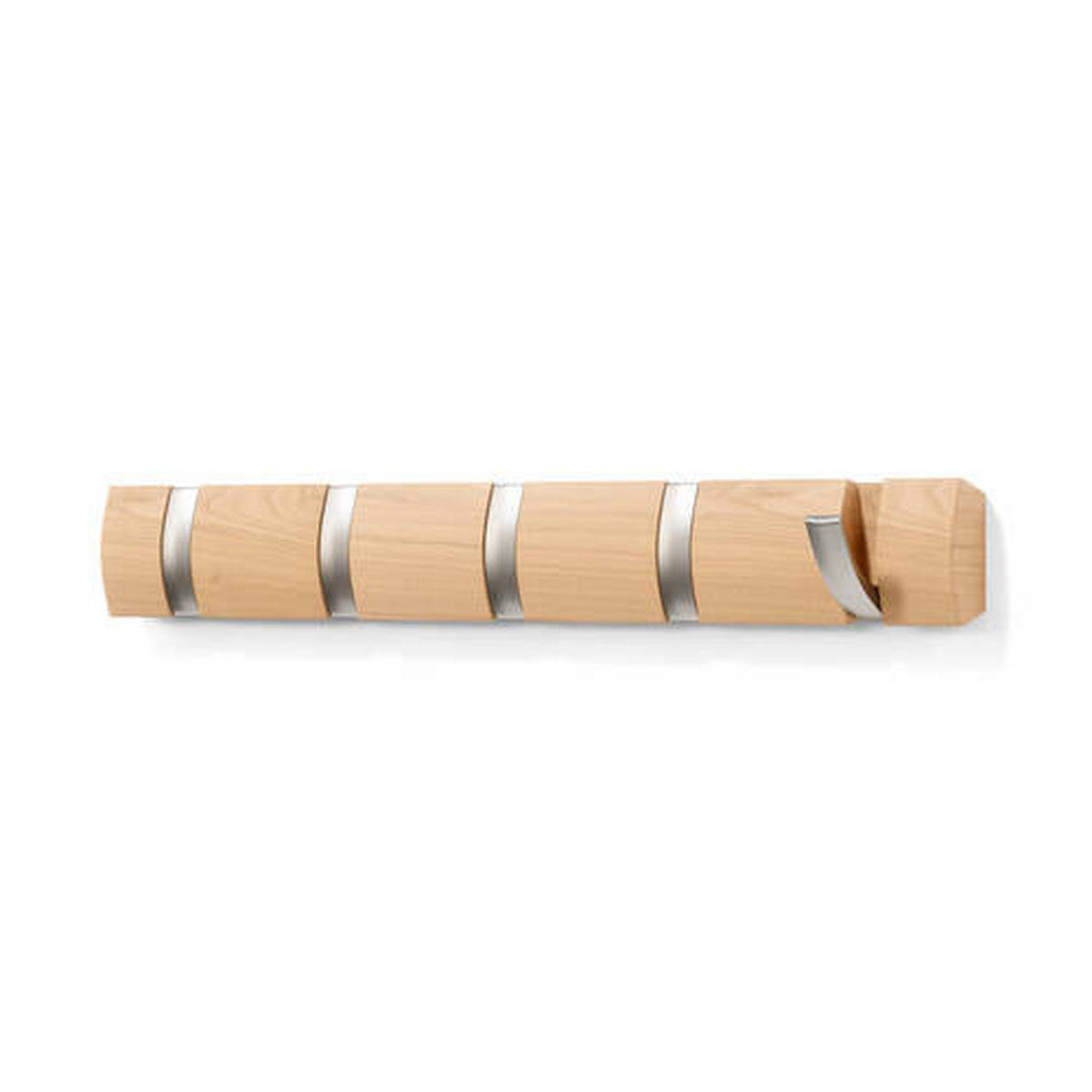 WANDGARDEROBE  in Esche Naturfarben, Nickelfarben  - Naturfarben/Nickelfarben, Basics, Holz/Metall (51/6/3cm) - Umbra