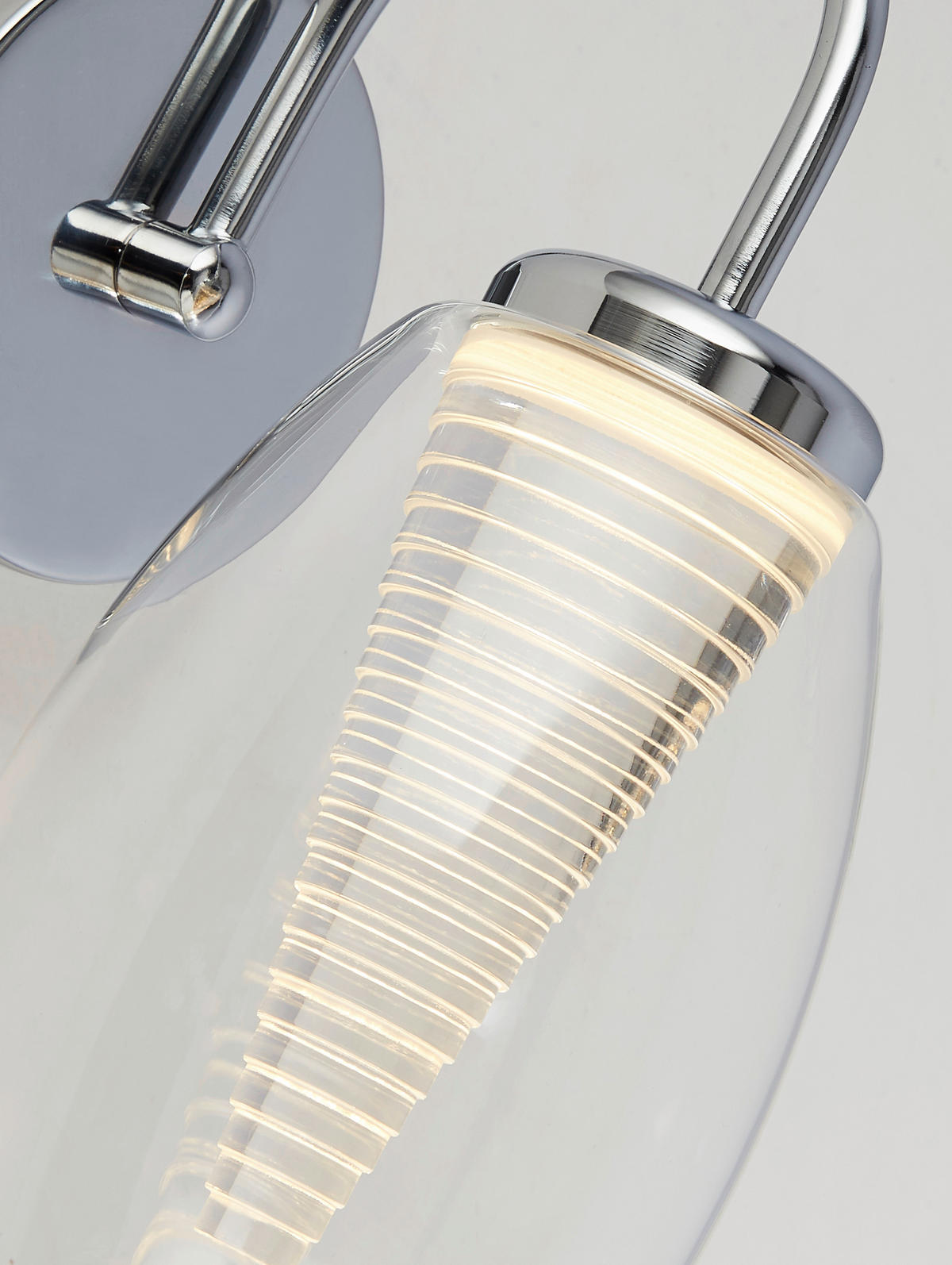 LED VÄGGLAMPA Cyclone 11.5/20/26.5 cm   - kromfärg, Basics, metall/glas (11.5/20/26.5cm)