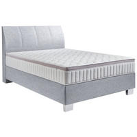 BOXSPRINGBETT 140/200 cm  in Hellgrau  - Chromfarben/Hellgrau, Konventionell, Kunststoff/Textil (140/200cm) - Hom`in