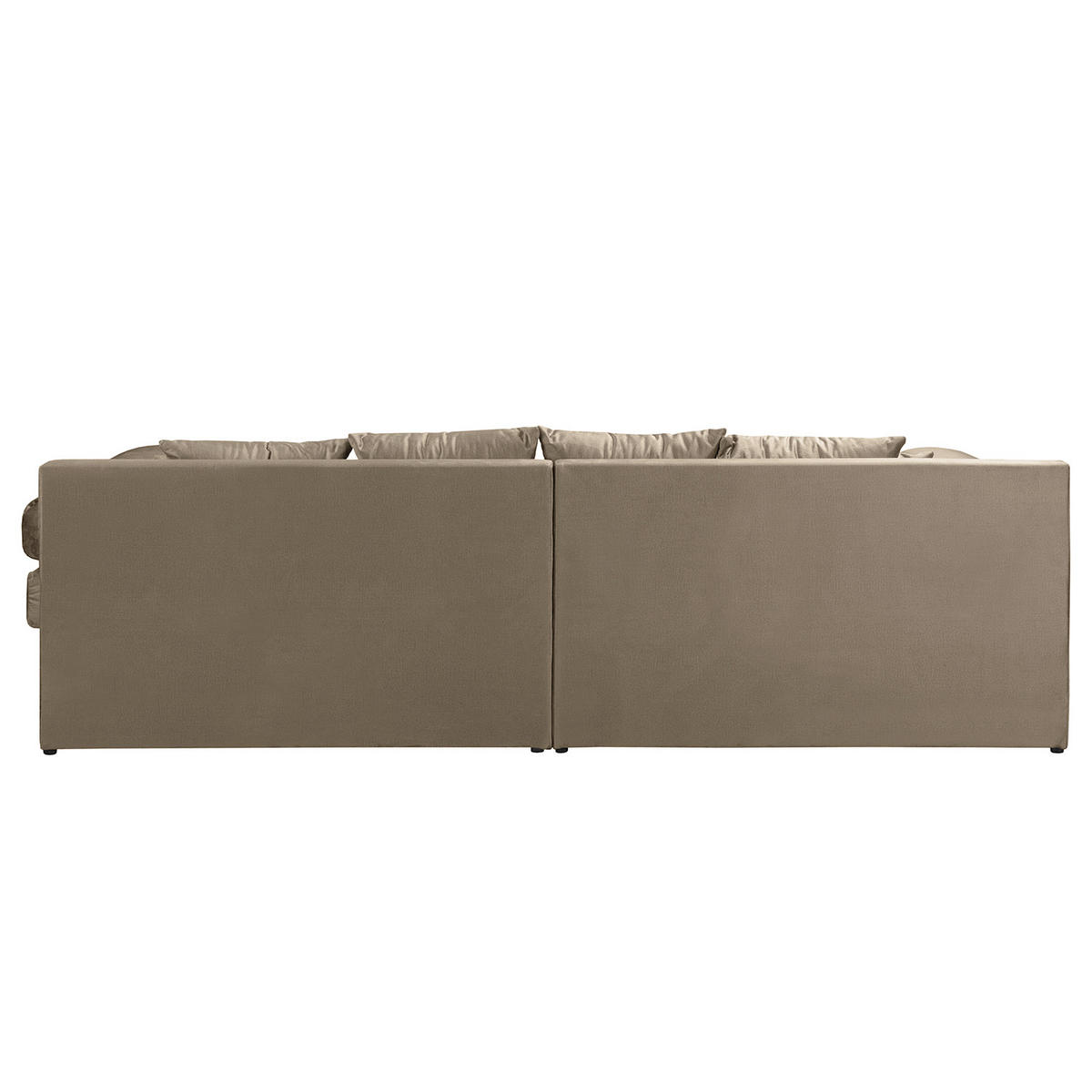 ECKSOFA Naomi in Velours Braun Rückenkissen  243/284 cm  - Schwarz/Braun, Design, Kunststoff/Textil (243/284cm) - P & B