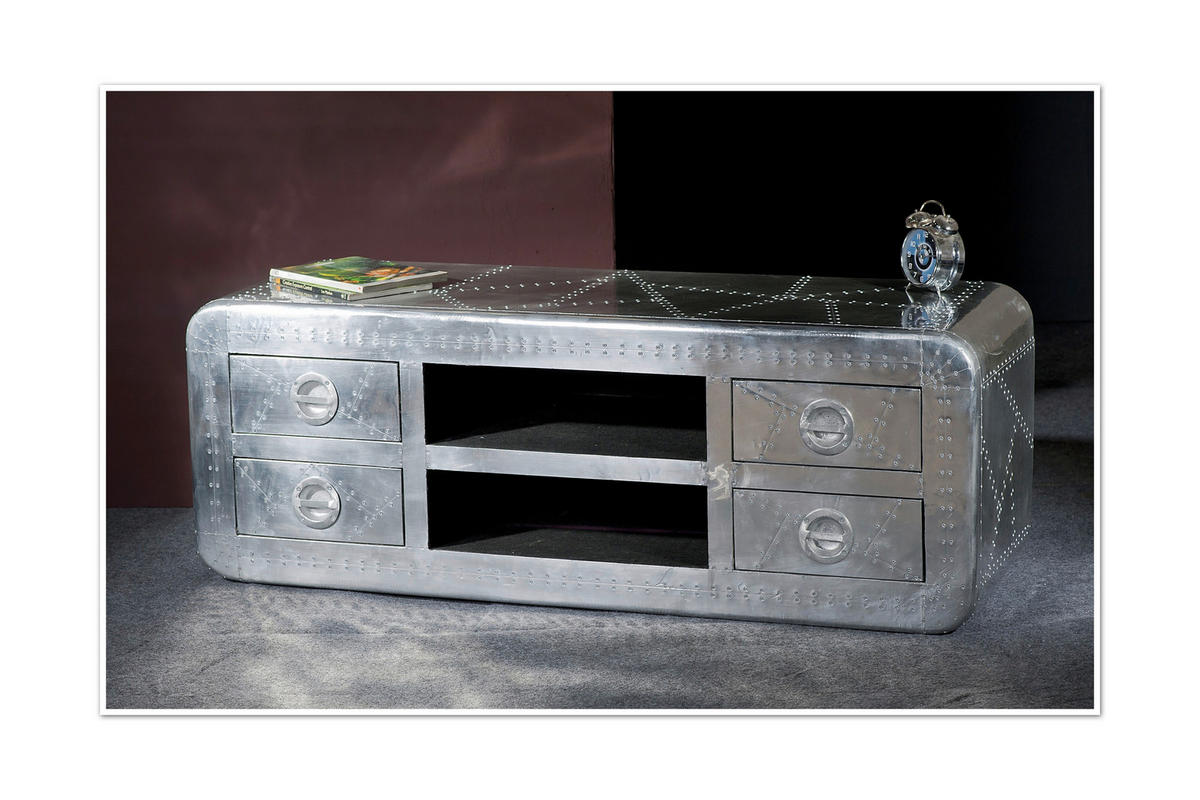 LOWBOARD  140/50/45 cm 4 Schublade(n)  - Silberfarben, Design, Holz/Holzwerkstoff (140/50/45cm) - MID.YOU