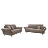 SITZGARNITUR in Cord Graubraun  - Graubraun/Schwarz, Design, Textil/Metall - Livetastic