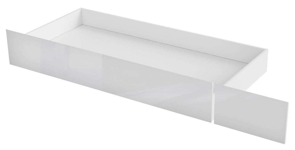 FIOKA ZA POSTELJINU    199/26/79,5 cm   - bela visoki sjaj/bela, Dizajnerski, pločasti materijal (199/26/79,5cm) - Carryhome