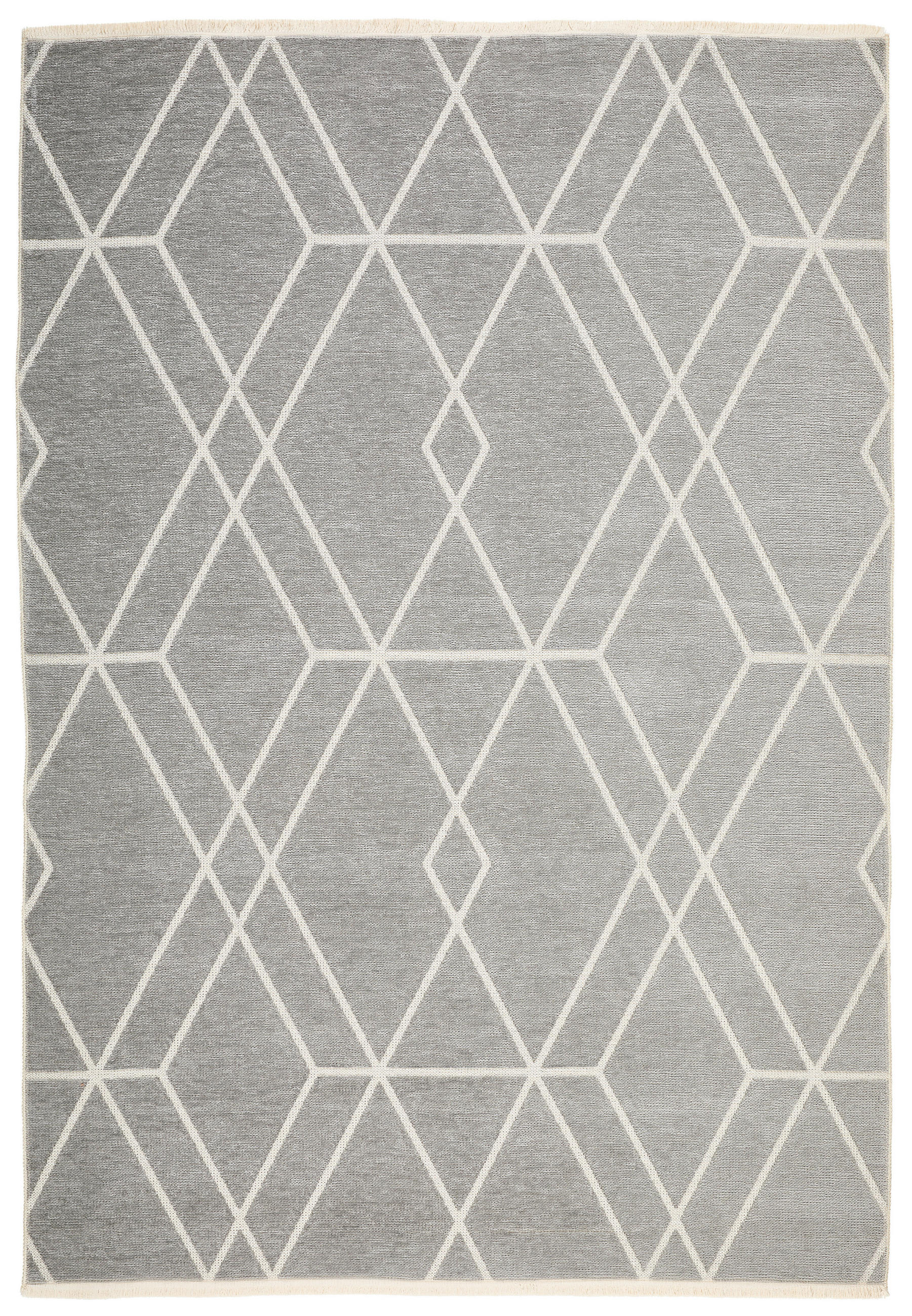 FLACHWEBETEPPICH 120/170 cm Olivia Grau, Weiß  - Weiß/Grau, LIFESTYLE, Textil (120/170cm) - Novel