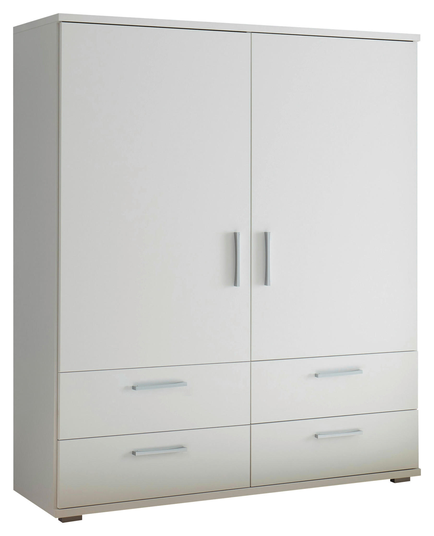 HIGHBOARD , 120/140/38 cm, 4 Schublade(n)  - Alufarben/Weiß, KONVENTIONELL, Holzwerkstoff/Kunststoff (120/140/38cm) - Carryhome
