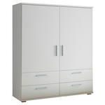 HIGHBOARD , 120/140/38 cm, 4 Schublade(n)  - Alufarben/Weiß, KONVENTIONELL, Holzwerkstoff/Kunststoff (120/140/38cm) - Carryhome