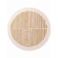 FLACHWEBETEPPICH 200 cm Haringey Weiß, Sandfarben rund  - Sandfarben/Weiß, Design, Kunststoff (200cm)