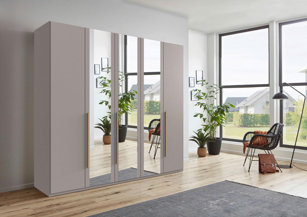 DREHTÜRENSCHRANK  in Sahara, Eiche Artisan  - Eiche Artisan/Sahara, MODERN, Glas/Holzwerkstoff (225/208/58cm) - Chameo