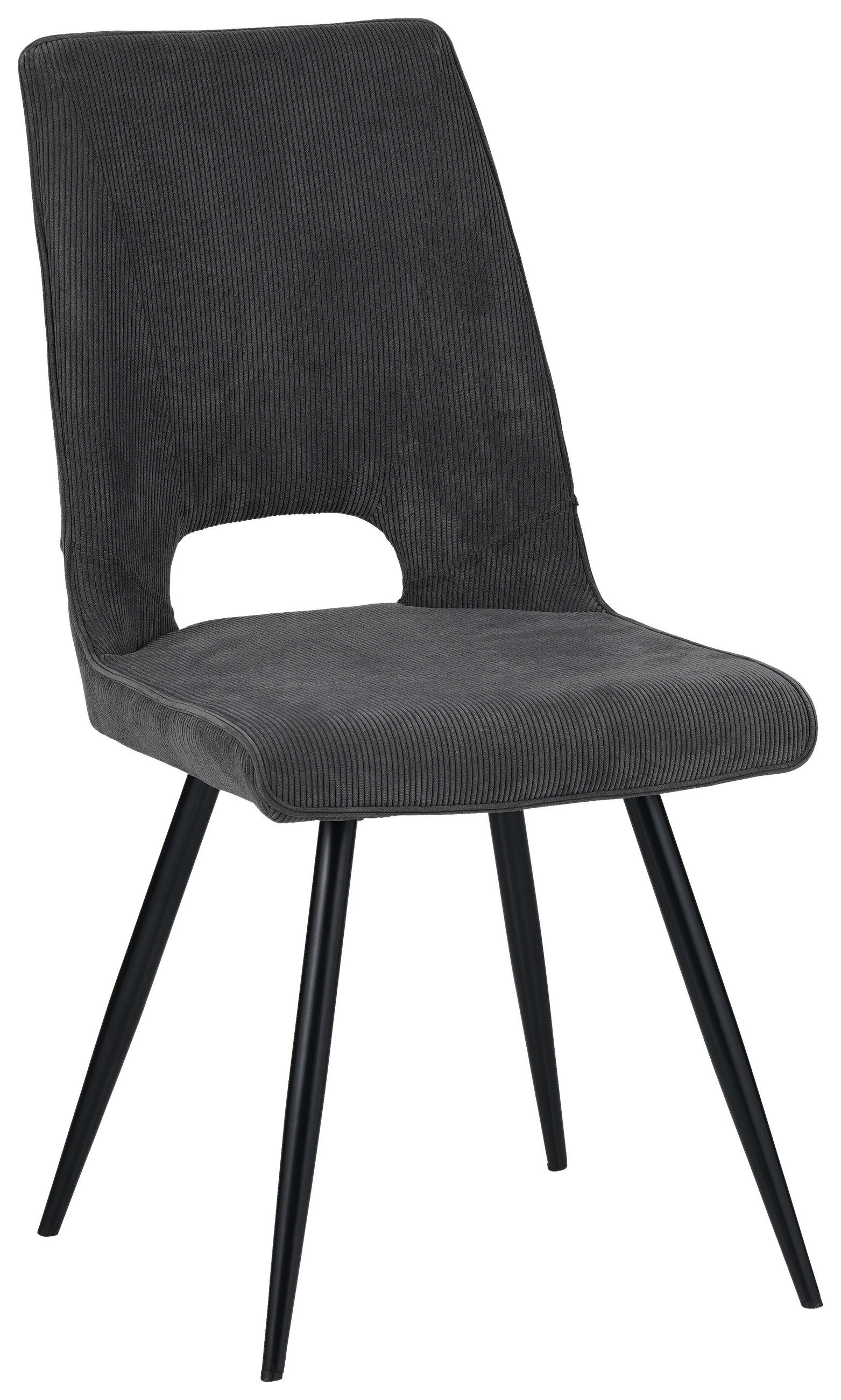 STUHL Mikrofaser Dunkelgrau  - Dunkelgrau/Schwarz, Design, Textil/Metall (46/92/61cm) - Boxxx