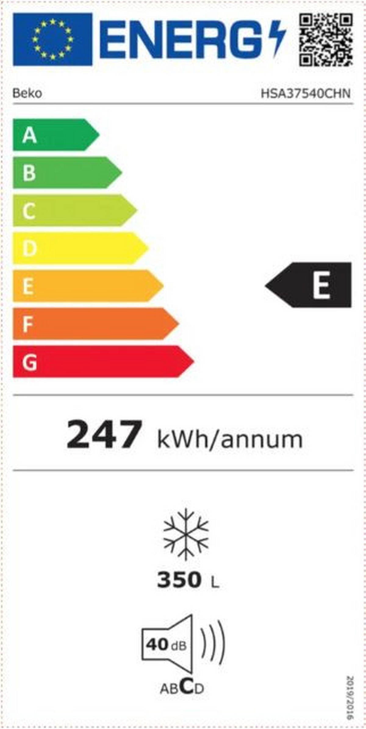 GEFRIERTRUHE HSA37540CHN  - Weiss, Metall (155,5/86/67,5cm) - Beko
