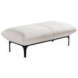 HOCKER Echtleder Creme  - Creme/Schwarz, Design, Leder/Metall (140/43/72cm) - Valnatura