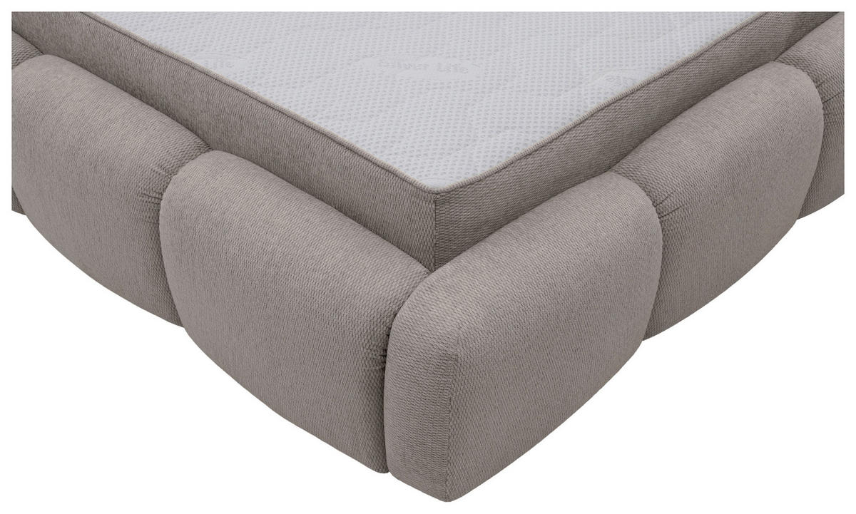 POLSTERBETT 180/200 cm,  in Sahara, gepolstertes Kopfteil, Lattenrost, Bettkasten,  - Schwarz/Sahara, Design, Holz/Kunststoff (180/200cm) - Chameo