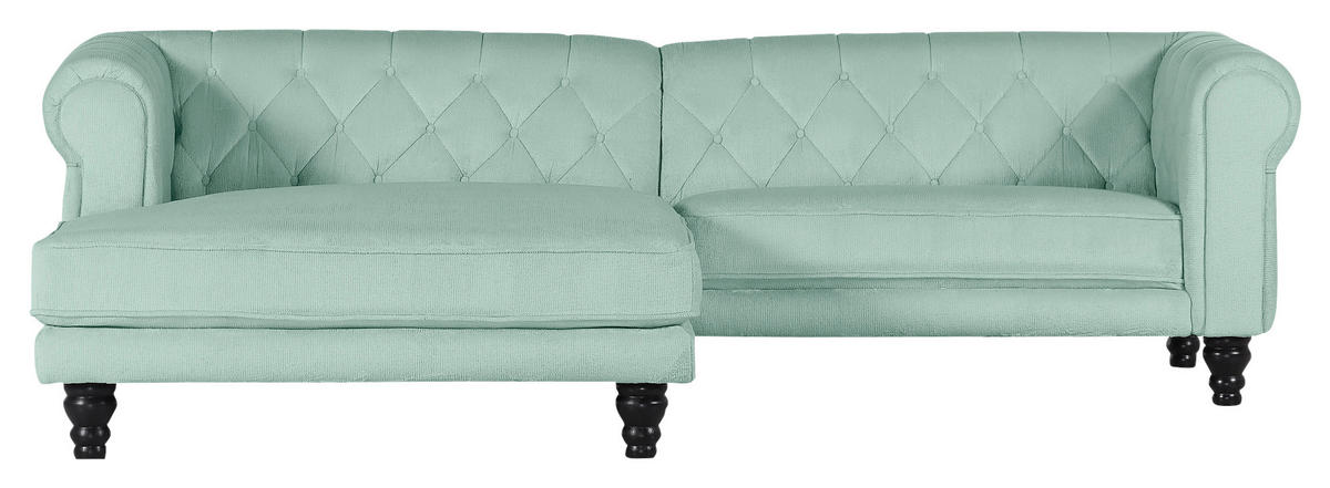 HÖRNSOFFA i plysch mintgrön  - mintgrön/mörkbrun, Design, trä/textil (160/260cm) - MID.YOU