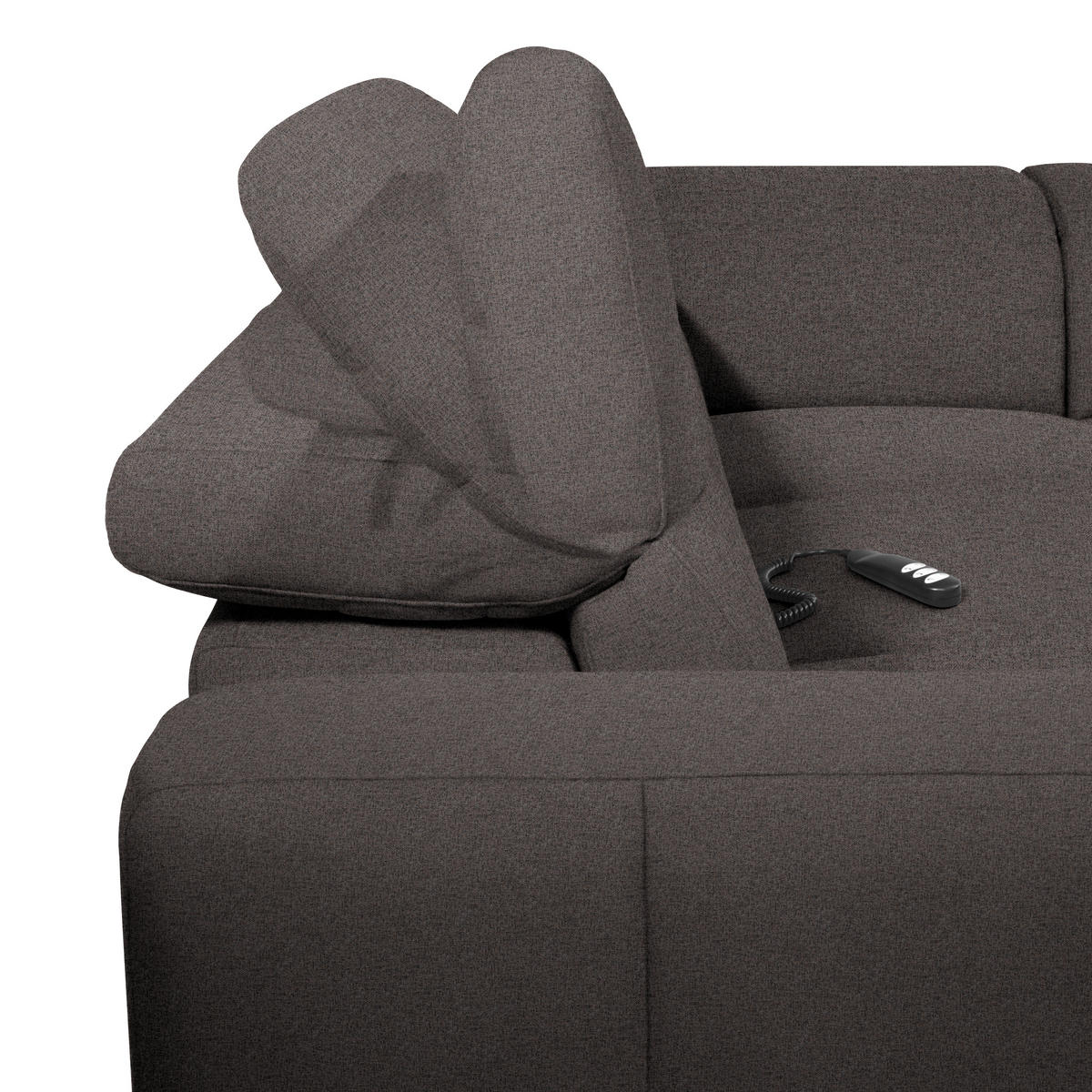ECKSOFA Dunkelbraun Flachgewebe  - Dunkelbraun/Schwarz, Design, Textil/Metall (290/238cm) - Pure Home Lifestyle