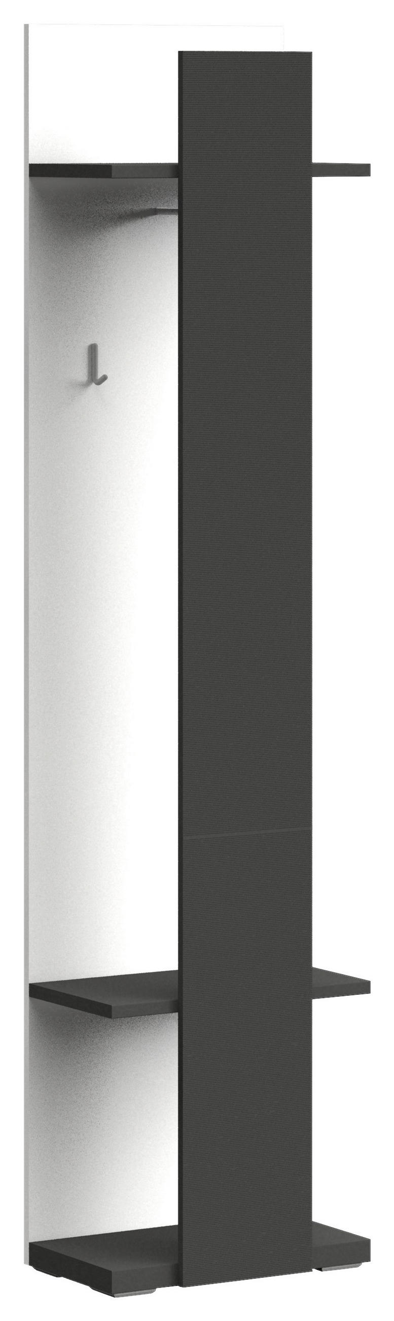 GARDEROBENPANEEL Graphitfarben, Weiß - Graphitfarben/Weiß, Design (50/207/31cm) - Xora