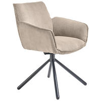 ARMLEHNSTUHL  in Cord  - Ecru/Schwarz, Design, Textil/Metall (60/84/65cm) - SetOne by Musterring