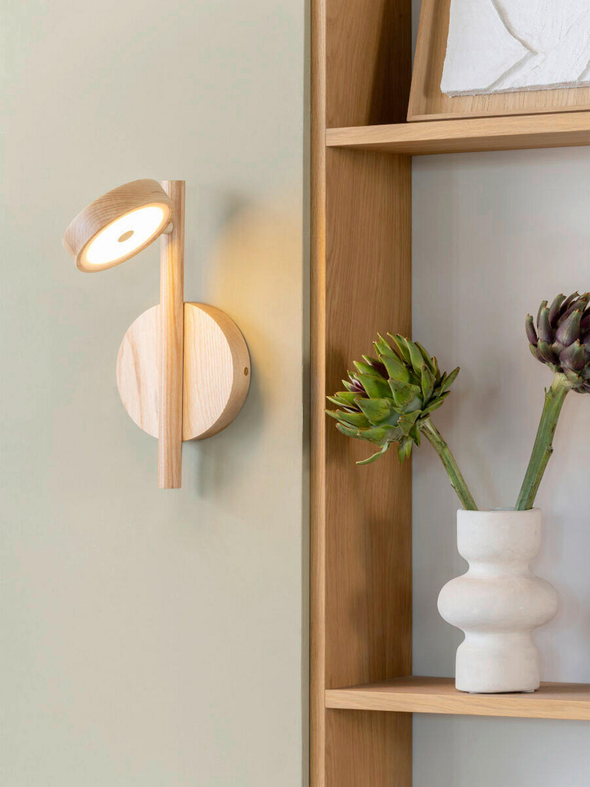 WANDLEUCHTE Good & Mojo 20/20/33 cm  - Eschefarben, Trend, Holz (20/20/33cm) - Good & Mojo