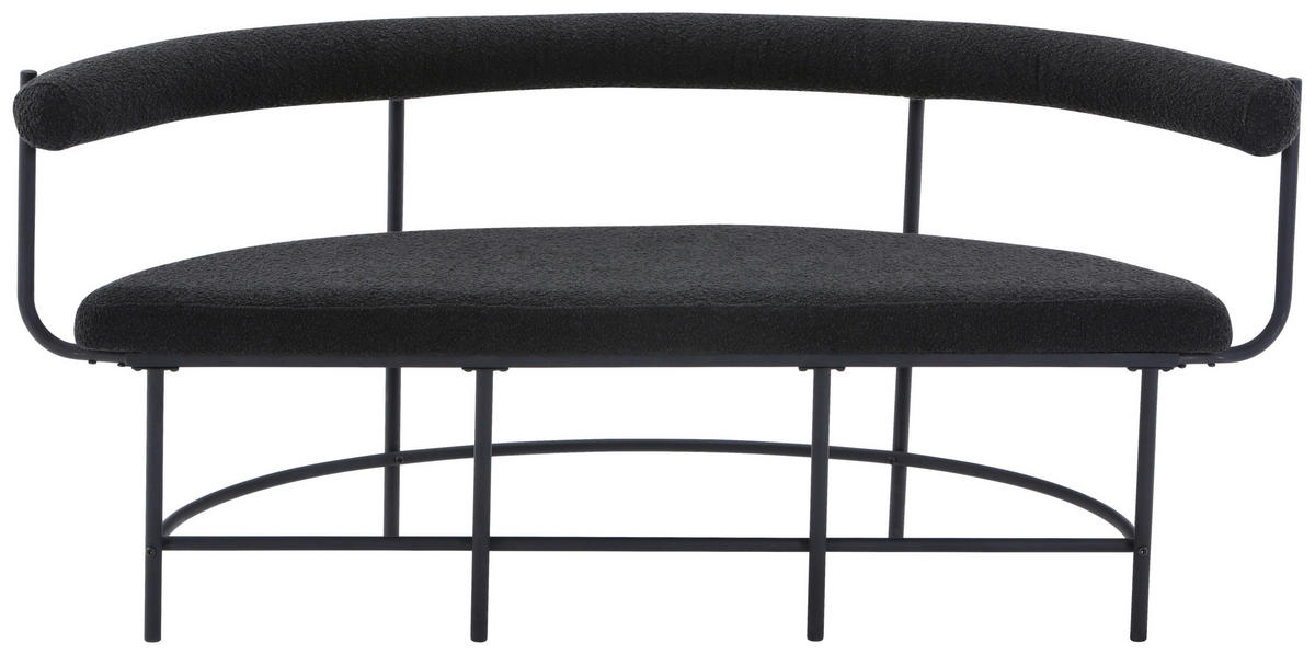 Sittbänk stål bouclé  - svart, Design, metall/textil (165/75/51cm) - Lomoco