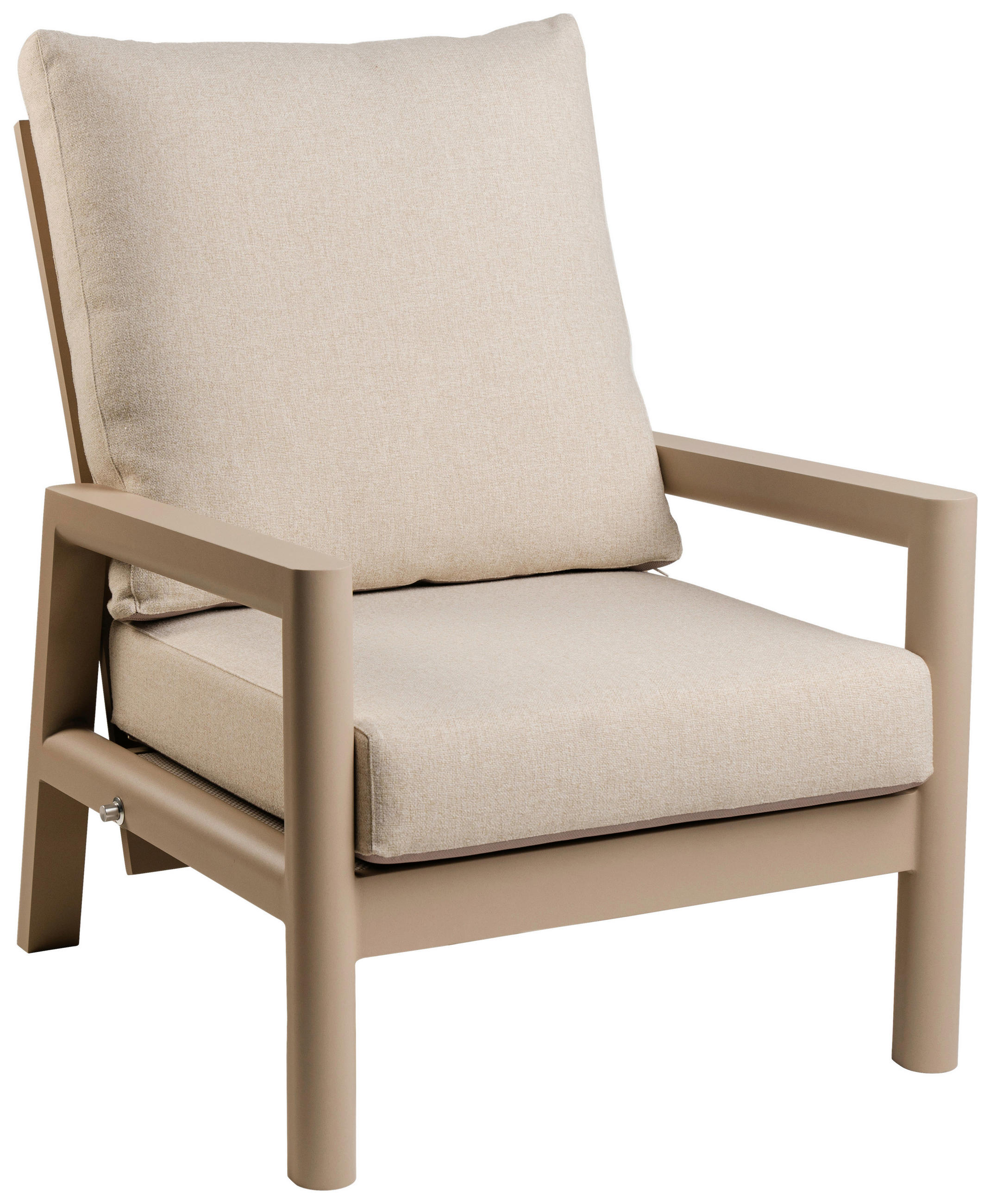 LOUNGESESSEL  - Champagner/Weiß, Basics, Textil/Metall (73/91/93cm) - Tierra Outdoor