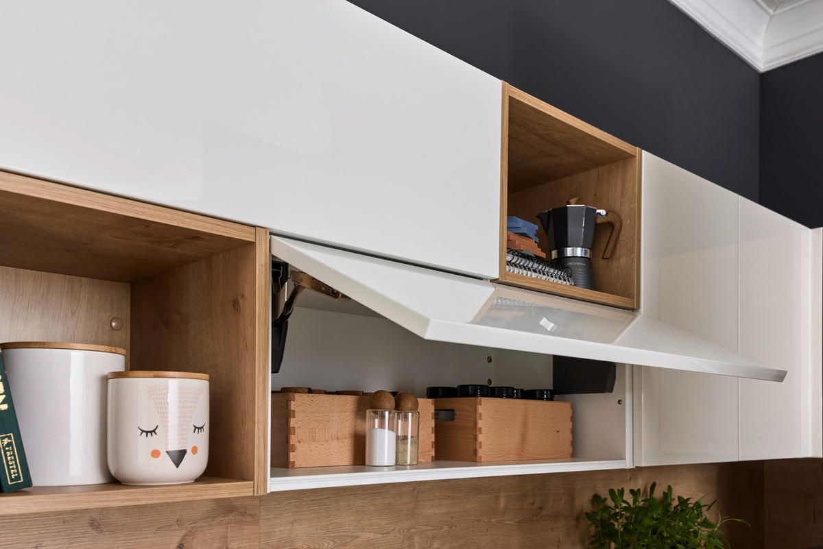 EINBAUKÜCHE LUX  - Eichefarben/Weiß, Design, Holzwerkstoff - Nolte Küchen