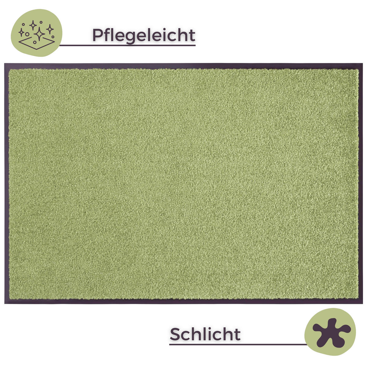 SCHMUTZFANGMATTE  40/60 cm  Hellgrün  - Hellgrün, Basics, Kunststoff/Textil (40/60cm)