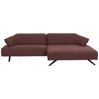 ECKSOFA in Struktur Rosa  - Anthrazit/Rosa, Design, Textil/Metall (276/165cm) - Himolla
