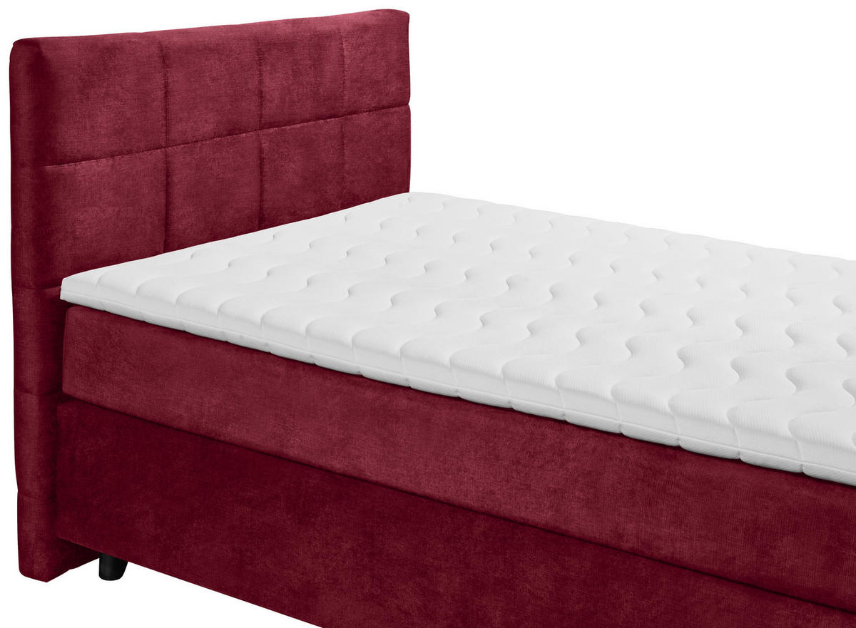 BOXSPRINGBETT 140/200 cm  in Bordeaux  - Bordeaux/Schwarz, Design, Holzwerkstoff/Kunststoff (140/200cm) - Xora